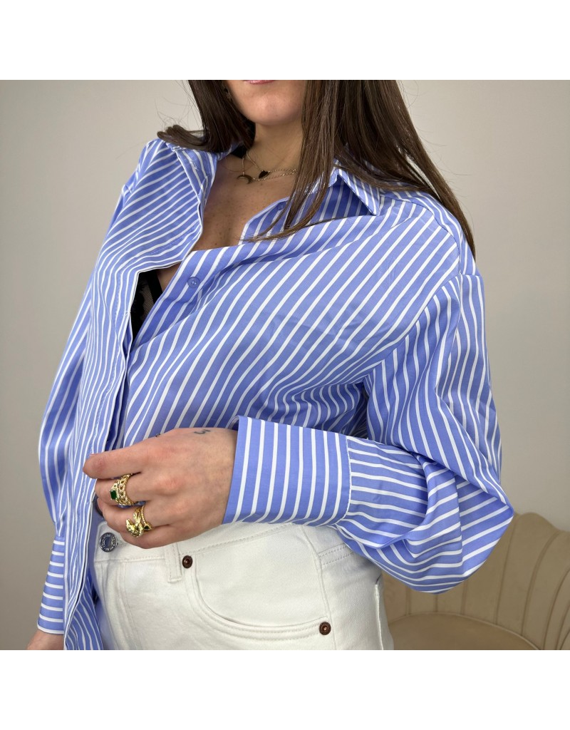 CAMICIA RIGHE AZZURRA