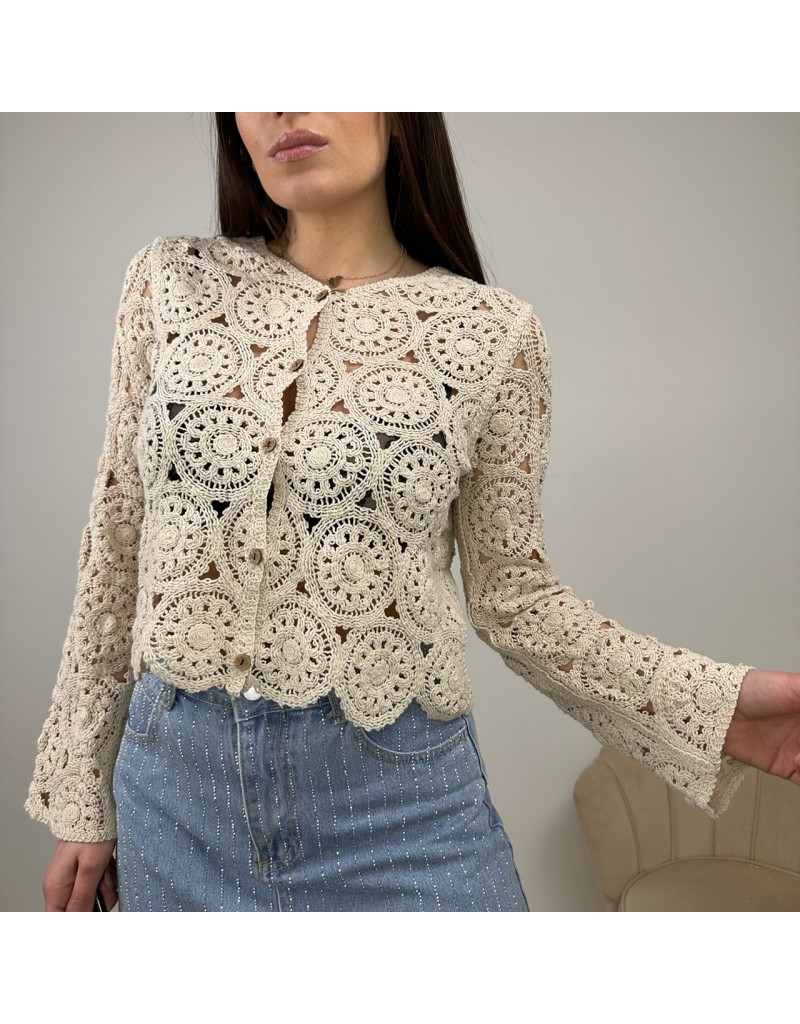 CARDIGAN CROCHET BEIGE